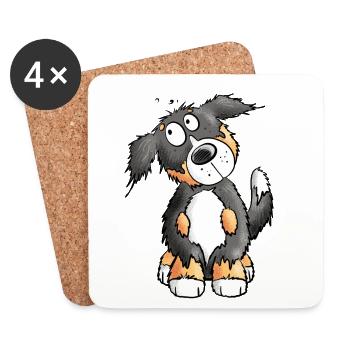 Funny Bernese Mountain Dog i Dog Gift - Coasters (set of 4) - white - Front
