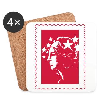 Bereits gestempelt (e) - Untersetzer (4er-Set) - Weiß - Vorne