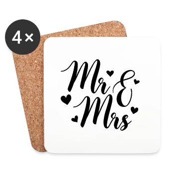 Mr and mrs - Coasters (set of 4) - white - Front