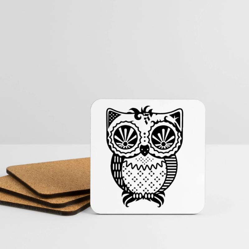 Patchwork Eule Untersetzer (4er-Set)