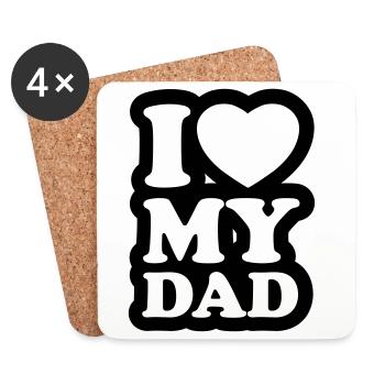 I love my dad - Coasters (set of 4) - white - Front