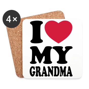 I love my grandma - Coasters (set of 4) - white - Front