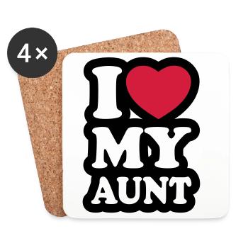 I love my aunt - Ich liebe meine Tante - Untersetzer (4er-Set) - Weiß - Vorne