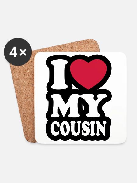 I love my cousin - Ich liebe meine Cousine - Untersetzer (4er-Set) - Weiß