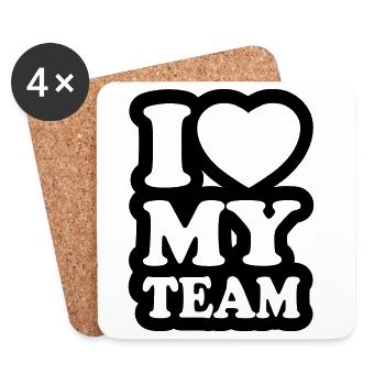 I love my team - Coasters (set of 4) - white - Front