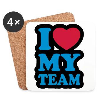 I love my team - Coasters (set of 4) - white - Front