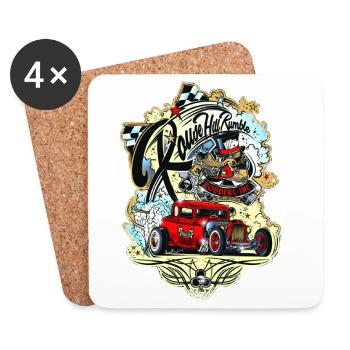 Hot Rod - Coasters (set of 4) - white - Front