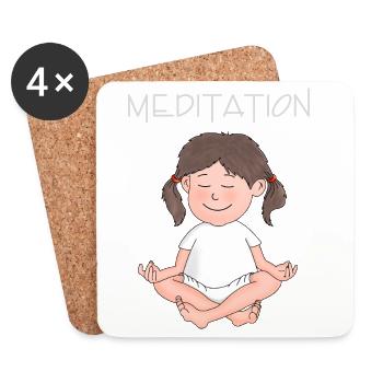 Sérénité - calme - confiance en soi - Dessous de verre (lot de 4) - blanc - Devant