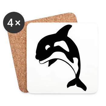 orca - Coasters (set of 4) - white - Front