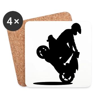 roller stunt - Dessous de verre (lot de 4) - blanc - Devant