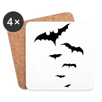 Halloween Fledermäuse, bats - Coasters (set of 4) - white - Front