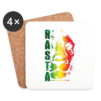Rasta Lion Rainbow Style - Coasters (set of 4) - white - Front