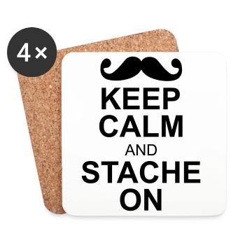 moustache - Dessous de verre (lot de 4) - blanc - Devant