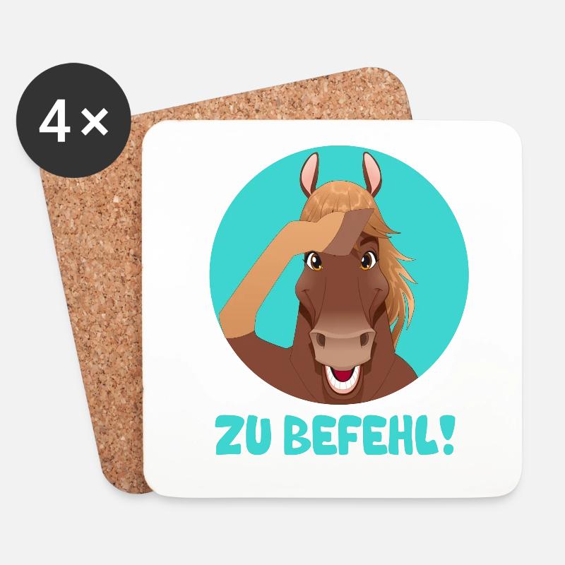DAS SALUTIERENDE PFERD - Untersetzer (4er-Set) - Weiß