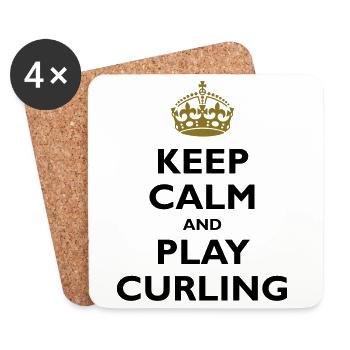 Keep calm and play curling - Coasters (set of 4) - white - Front