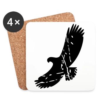 Adler - Untersetzer (4er-Set) - Weiß - Vorne