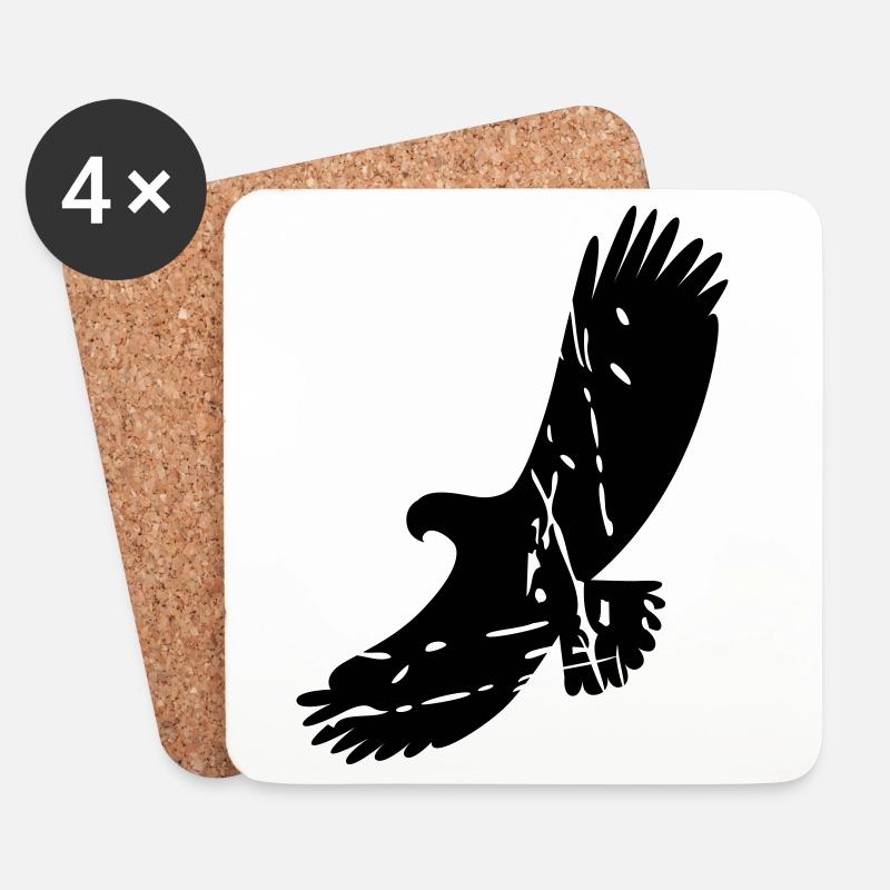 Adler - Untersetzer (4er-Set) - Weiß