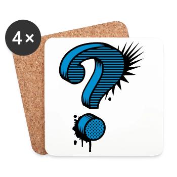 A question mark graffiti - Coasters (set of 4) - white - Front