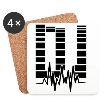 dj - Coasters (set of 4) - white - Front