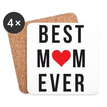 Best Mom Ever - Coasters (set of 4) - white - Front