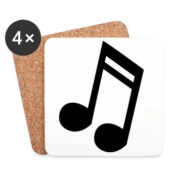 Musique de note de musique, musicien, instrument, chant * - Dessous de verre (lot de 4) - blanc - Devant