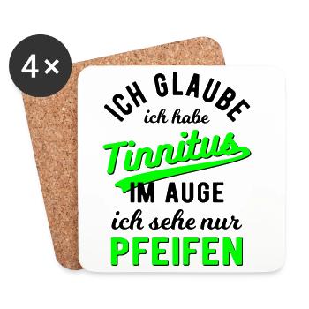 Tinnitus im Auge! - Untersetzer (4er-Set) - Weiß - Vorne