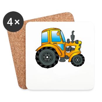 Traktor - Untersetzer (4er-Set) - Weiß - Vorne