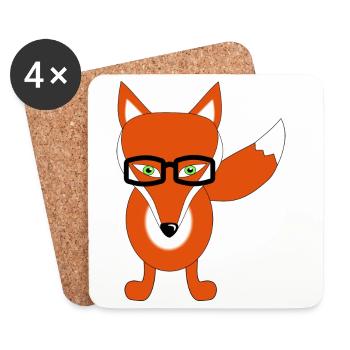 fuchs mit brille - Untersetzer (4er-Set) - Weiß - Vorne