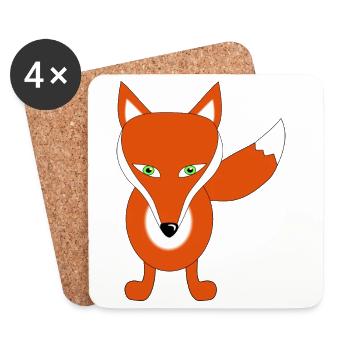 fuchs tier lustig - Untersetzer (4er-Set) - Weiß - Vorne