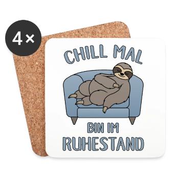Chill Mal Bin im Ruhestand - Untersetzer (4er-Set) - Weiß - Vorne