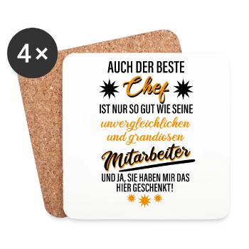 Der Beste Chef Der Welt - Untersetzer (4er-Set) - Weiß - Vorne