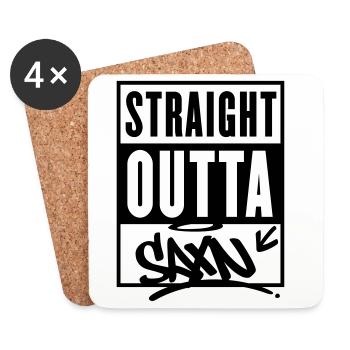 straight outta saxn sachsen - Untersetzer (4er-Set) - Weiß - Vorne
