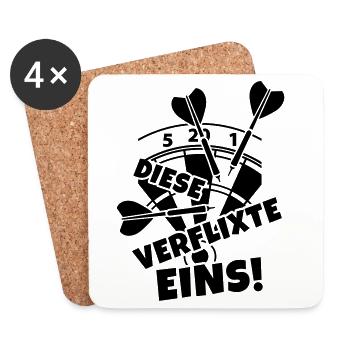 dart dartscheibe humor - Untersetzer (4er-Set) - Weiß - Vorne