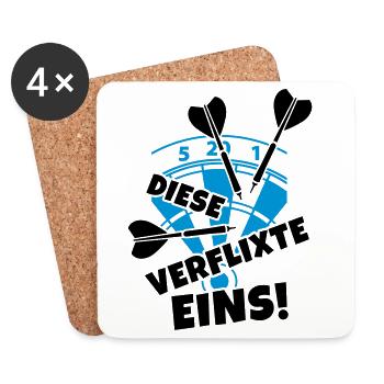 humor dart dartscheibe - Untersetzer (4er-Set) - Weiß - Vorne