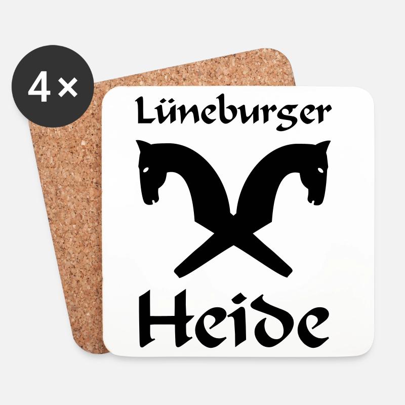 Lüneburger Heide Motiv - Untersetzer (4er-Set) - Weiß