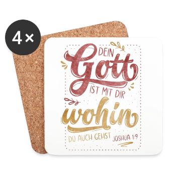 Dein Gott Ist Mit Dir - Untersetzer (4er-Set) - Weiß - Vorne