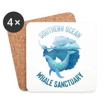 Southern Ocean Whale Sanctuary - Untersetzer (4er-Set) - Weiß - Vorne