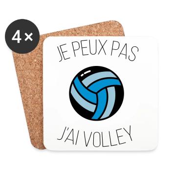 i can't volley - Coasters (set of 4) - white - Front
