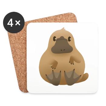 Platypus (platypus) - Coasters (set of 4) - white - Front