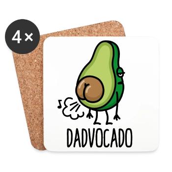 Dadvocado funny farting avocado dad fart daddy - Coasters (set of 4) - white - Front