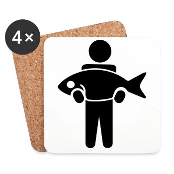 Fishermen go fishing - Coasters (set of 4) - white - Front