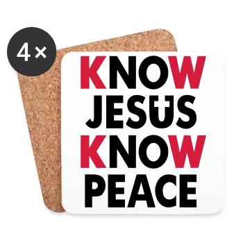 Know Jesus - Know Peace - Untersetzer (4er-Set) - Weiß - Vorne