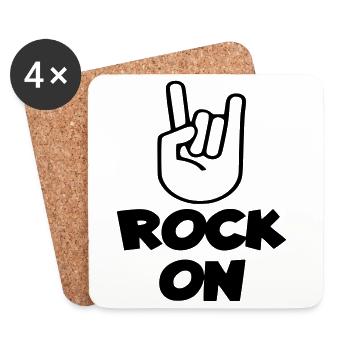 Rock on Musiker, Bassist, Musikliebhaber 001 - Untersetzer (4er-Set) - Weiß - Vorne
