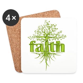 Faith Tree Hope Motivation Forest Symbol icon - Coasters (set of 4) - white - Front