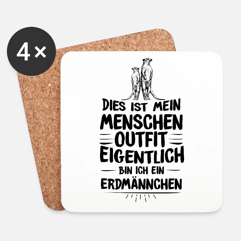Erdmännchen Menschen Outfit - Untersetzer (4er-Set) - Weiß