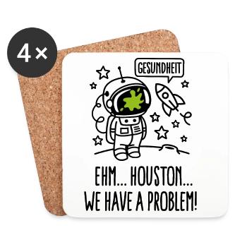 Gesundheit, Houston we have a problem astronaut - Untersetzer (4er-Set) - Weiß - Vorne