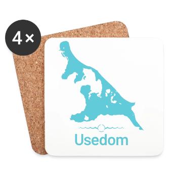 Usedom | Carte de conception - Dessous de verre (lot de 4) - blanc - Devant