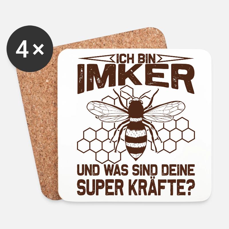 Ich bin Imker - Untersetzer (4er-Set) - Weiß