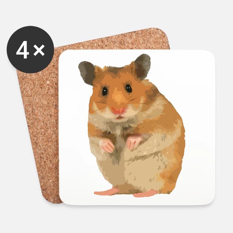 Hamster - Untersetzer (4er-Set) - Weiß