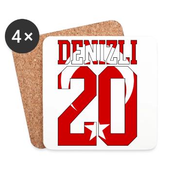 Denizli 20 Turkish Flag - Coasters (set of 4) - white - Front